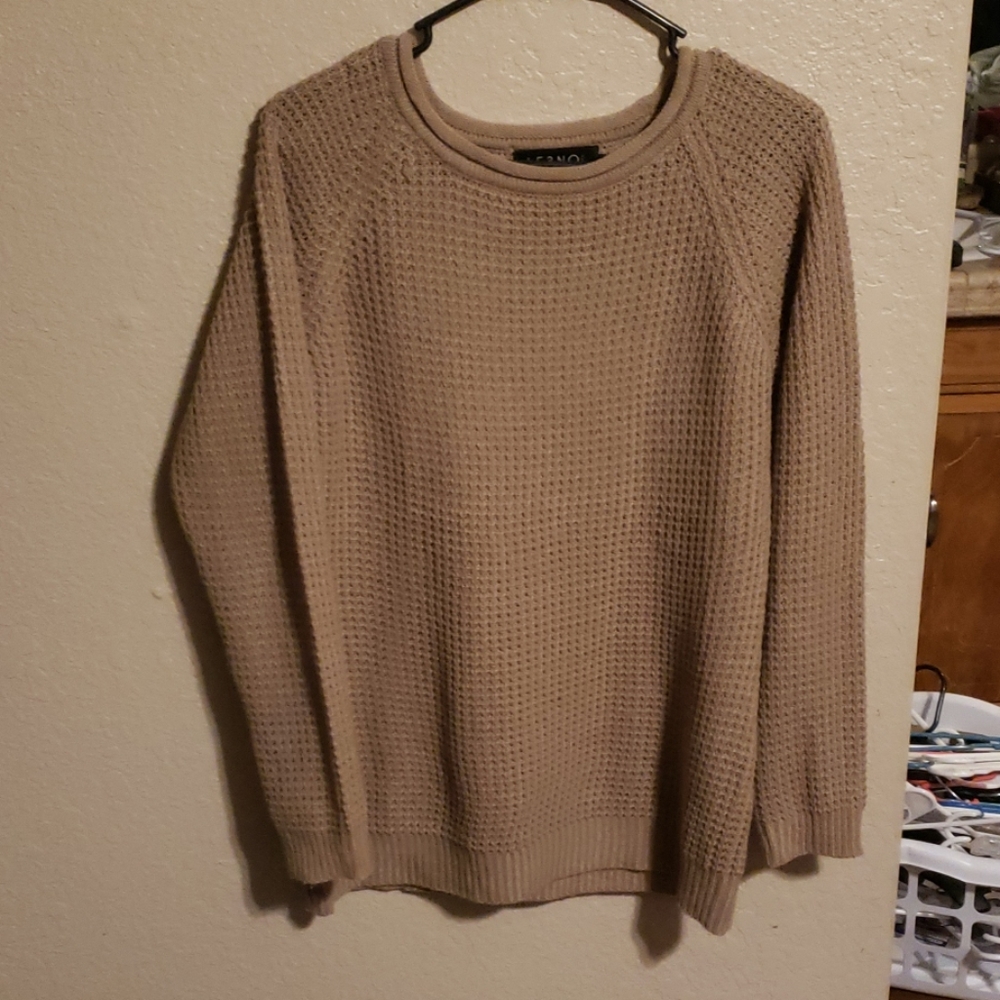 Tan waffle knit sweater
